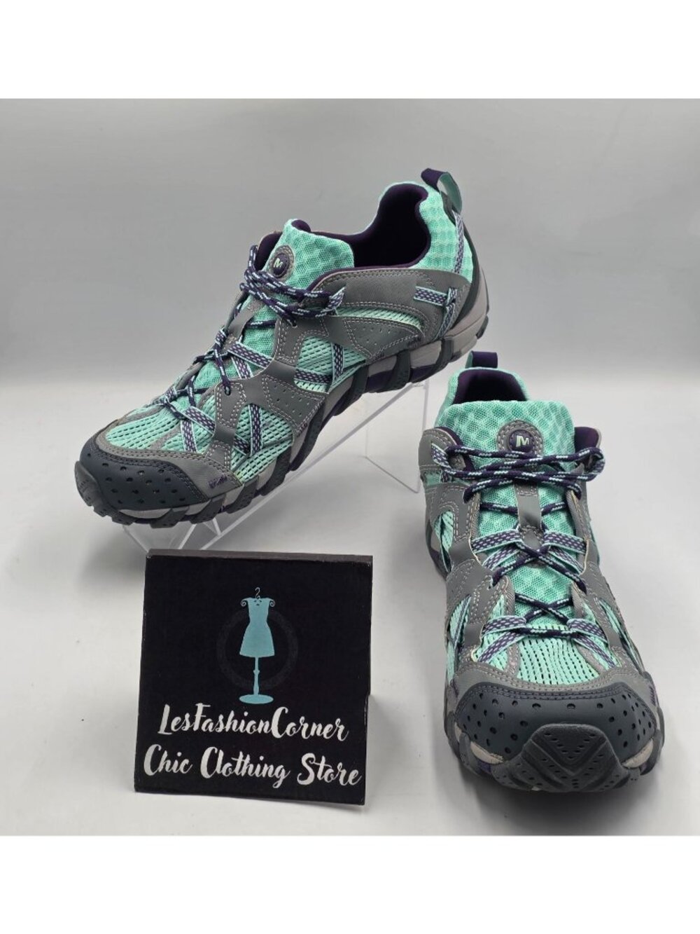 Merrell Women's Gray Teal Waterpro Maipo 2 Vibram Water Hiking Shoes Sz 11 3913
